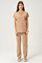 Lycra Scrubs Beige Bat Sleeve Doctor Nurse Jersey Suit