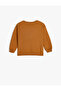Sweatshirt with Printed Kangaroo Pocket, Long Sleeves, Crew Neck, Ribbed Cotton - 2