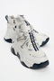 CLARA White Navy Zippered and Laced Women's Sports Boots