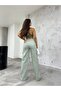 Women's Light Green High-Waisted Wide-Leg Cargo Pants - 5