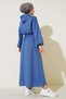 Lidya Elastic Waist Hooded Hijab Dress 586 - Indigo - 4