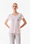 Rabbit Printed Crew Neck Pajamas Set - 2