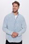Men's Relax Fit Relax Fit 100% Cotton Denim Jeans Blue Buttoned Lapel Shirt