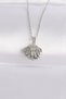 Silver Color Zircon Stone Pearl Oyster Pendant Necklace (316L Steel)