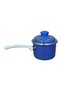 Enamel Egg Boiling Pan, Sauce Pan, Baby Food Pan, 12 cm, 800ml, with Blue Lid - 4