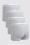 Ds Damat Gray Elastic Waist Brand Logo Lycra Stretchable 4-Piece Boxer Set - 2
