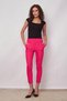 High Waist Pocketed Leg Slit Ankle Length Lightweight Stretch Fabric Fabric Stylish Office Trousers-Fujya