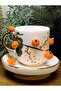 Pumpkin Embossed Mug, 24 Carat Gold Decorated, 100% Handmade, Gift Halloween Mug 200 ml