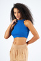 ساكس اللون الأزرق Camisole CROP - 4