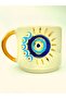 24 Carat Gold Embroidered Pearl and Evil Eye Embossed, Handmade 270 ml Mug Ngı270b1 - 2