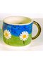 Handmade, gift-worthy Daisy Mug, Flower Mug, with 24-karat gold embellishments and daisy design. - 4