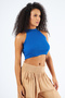 ساكس اللون الأزرق Camisole CROP - 5