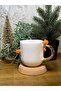 Pumpkin Embossed Mug, 24 Carat Gold Decorated, 100% Handmade, Gift Halloween Mug 200 ml - 6
