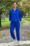 Blue Shoulder and Pocket Stone Detailed Tracksuit Set - 3