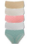 5-Piece Cotton Lace Front High Waist Large Size Women's Panties