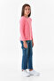 Corded Crew Neck Girl's Bodysuit - 6