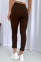 Skinny Leg Full Lycra High Waist Women's Trousers - Brown - 5