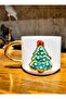 Handmade 24 Carat Gold Decorated, Embossed Christmas Tree, Christmas Tree, Pine Tree, Christmas Mug