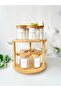 12-Piece Glass Spice Set with Bamboo Rotating Stand and Bamboo Vacuum Lid - 2