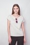 Women's Boat Neck Off-Shoulder Wrinkle-Resistant Span Blended Stylish T-Shirt Blouse-Champagne - 3