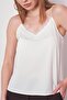 Women's Lycra-Free Stylish Fabric Collar Lace Rope Strap Blouse-Cream - 4