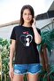 Printed Crew Neck Wrinkle-Resistant Span Blend Stylish Short Sleeve T-Shirt Blouse - Black Cat Heart Pattern - 2
