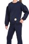 Crew Neck Long Sleeve Daisy Detailed Long Sleeve Navy Blue Color Girls' Tracksuit Set - 4