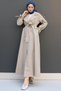 Trench Coat with Rope Detail on the Sleeves, Beige - 2