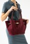 Claret Red Suede Nubuck Faux Leather Magnet Closure Cross Strap Women's Hand and Shoulder Bag 570 - 3