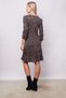 Women's Light Weight Lycra Soft Textured Fabric V-Neck Front Knotted Skirt Flounced Long Sleeve Knee Length Dress-Le - 6