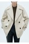 Buttoned Double-Breasted Wool Coat