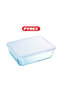 Cook&Heat Rectangular Glass Roaster with Airtight Lid, 1.5L - 2
