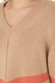 Women's Sand Melange V-Neck Knitwear Sweater 50272041-Vr123 - 7