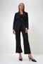 Women's Black Shawl Collar Self-Belted Jacket and Palazzo Trousers Set Alc-X12905 - 4