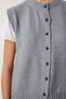 Women's Gray Crew Neck Buttoned Knitwear Vest Us00947 - 4