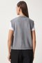 Women's Gray Crew Neck Buttoned Knitwear Vest Us00947 - 5