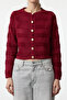 Bordo Bisiklet Yaka Triko Hırka TWOAW24HI00337 - 3