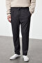 Anthracite Slim Fit Waist Tie Elastic Shirred Knitted Sweatpants Casual Pants Tmnaw25Pl00023