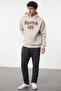 Anthracite Slim Fit Waist Tie Elastic Shirred Knitted Sweatpants Casual Pants Tmnaw25Pl00023 - 2