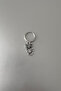 Unisex Silver Design Owl Figured Steel Hoop Earrings - 3