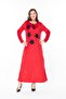 Women's Long Sleeve Velvet Dress - 5