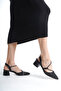 Women's 9 cm Evening Shoes and Bag Black - 8
