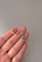 Unisex Gray Owl Figured Dangle Steel Hoop Earrings - 3