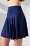 Navy Blue Women's High Waist Skirt with Shorts Beach & Sports Skirt, Flexible Fabric - 4