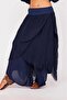 Women's Asymmetrical Capped Silk Shalwar Trousers - 3
