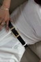 Black Women's Belt with Gold Buckle - 3