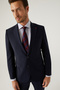 Ds Groom Slim Fit Navy Blue Wool Travel Suit - 3