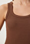 2-Piece Ribbed Thick Strap Knitted Tank Top Brown Red Lhj0002 - 3