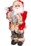 New Year's Santa Claus with Gold Gift Sack, Green Pants, Lantern, Red-Green - 30 cm - 4