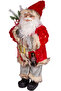 New Year's Santa Claus with Gold Gift Sack, Green Trousers, Lantern, Red-Green - 45 cm - 4